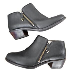 VIONIC Joy Jolene Bootie Size 7 in Black Leather